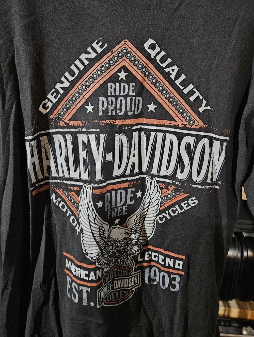 Hideout Harley-Davidson Black Long Sleeve Tee Joplin, MO